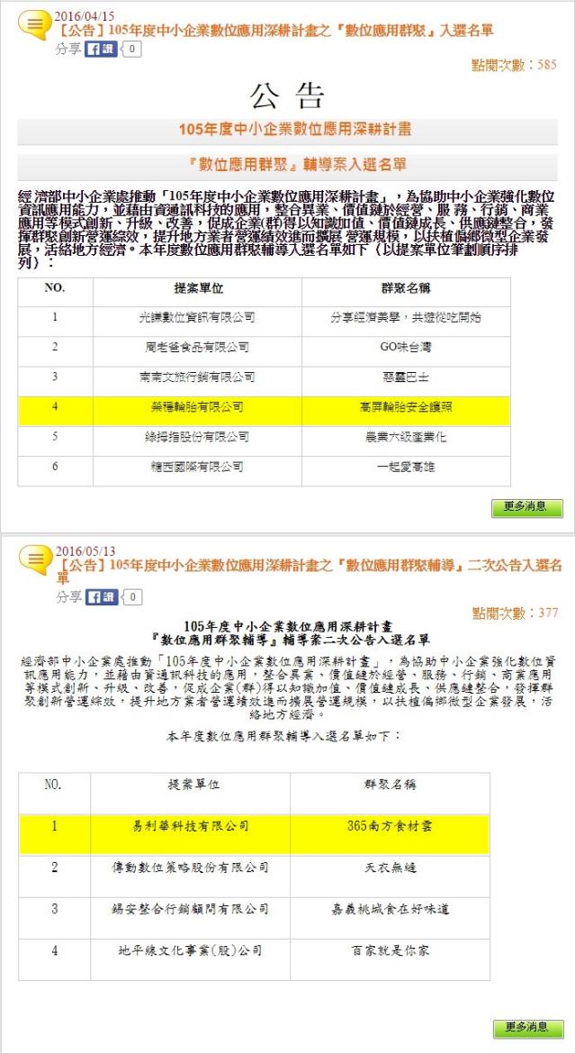 賀！易利華科技通過105年度中小企業數位應用深耕計畫輔導！